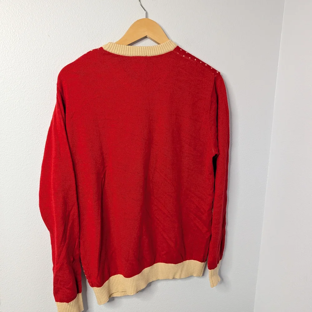 Naruto Shippuden Ichiraku Ramen Sweater | Size‎ Small | Red & Cream Knit